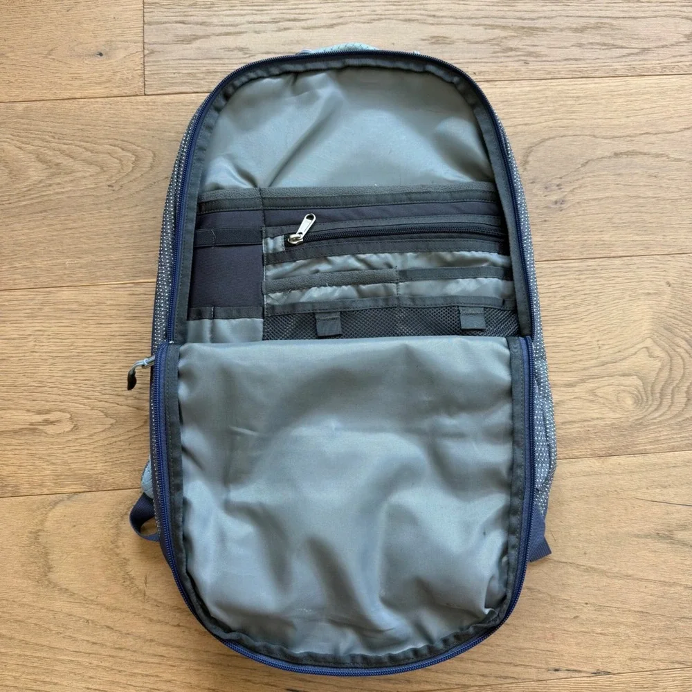 The North Face Microbyte Backpack Grey Navy Blue Laptop Bag NF00CTJ9